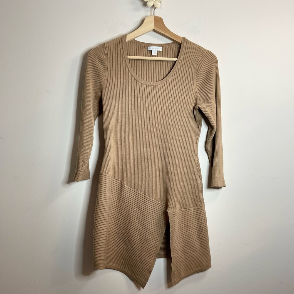 New York & Company Asymmetrical-Hem Ribbed-Knit Sweater